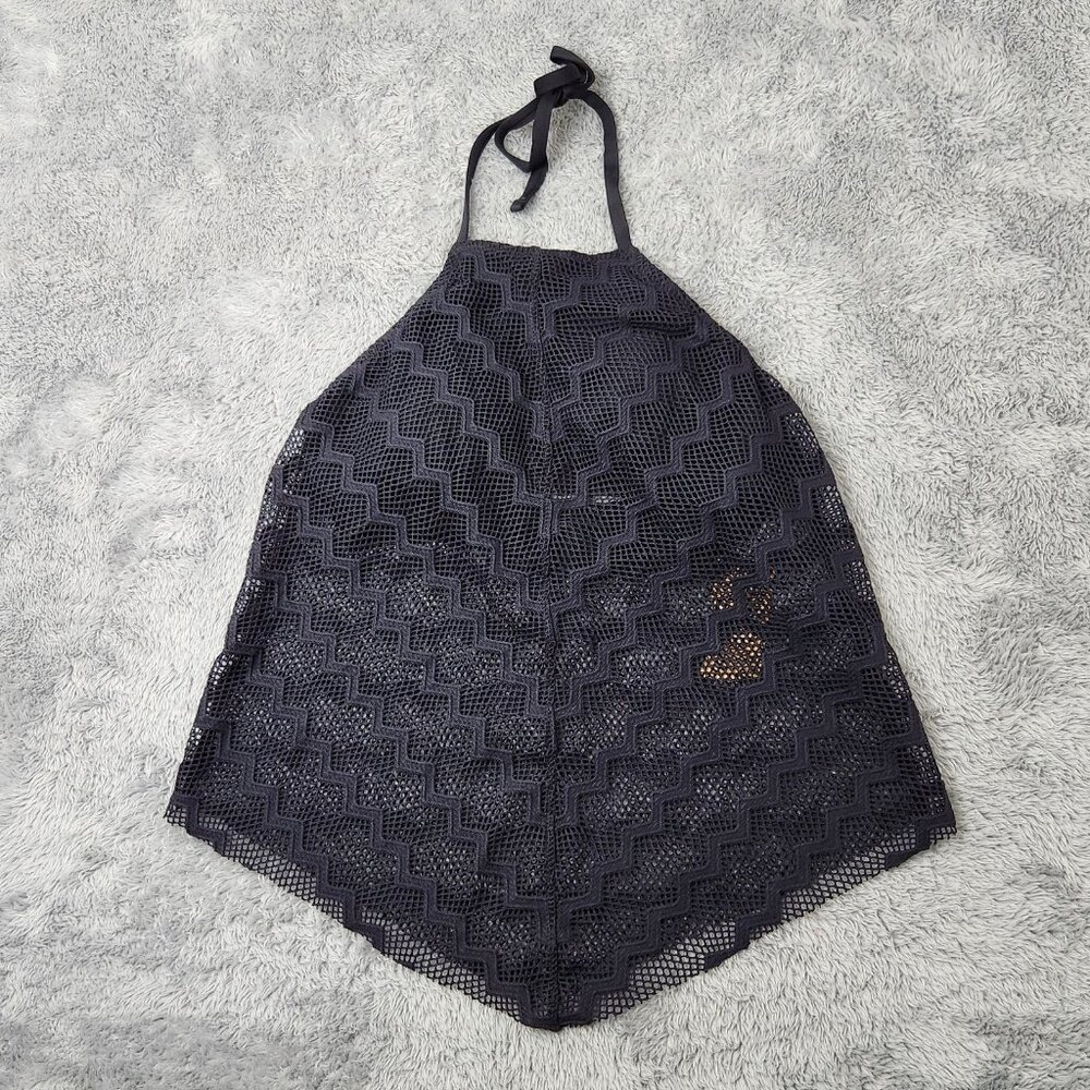 Kona Sol Tankini Womens S 4-6 Crochet Shoreline Chevronβ High Neck Halter Top